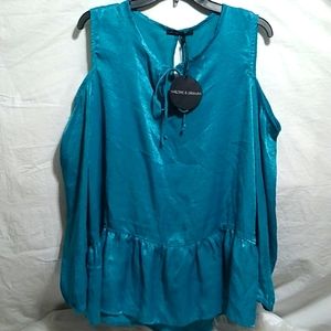 SALE! NWT Harlowe & Graham Cold Shoulder Top Sz.L Gorgeous/Sexy Top (C-19)